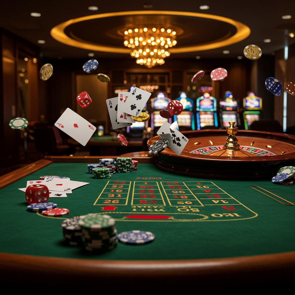 Blackjack table with cards being split