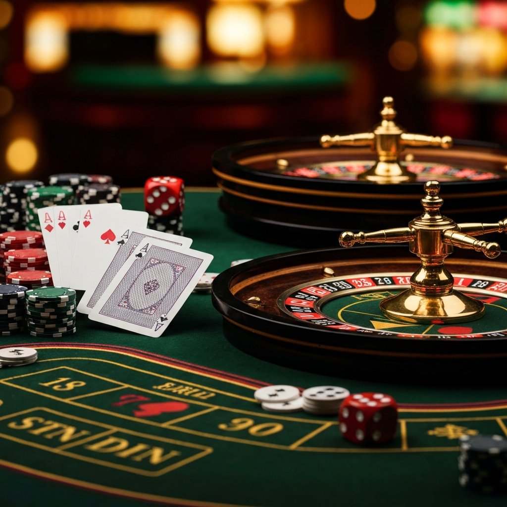 High-stakes roulette game in progress at a casino