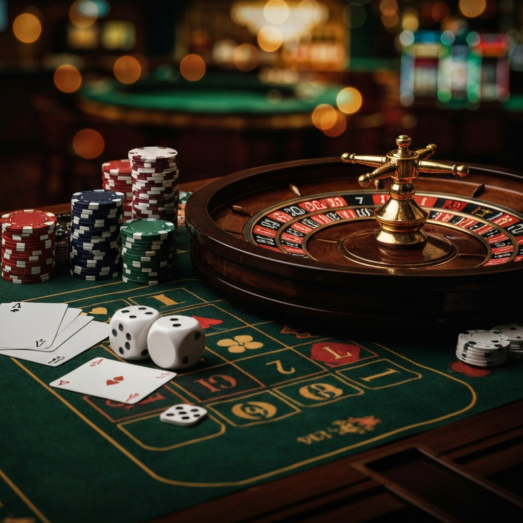 Colorful slot machine reels spinning