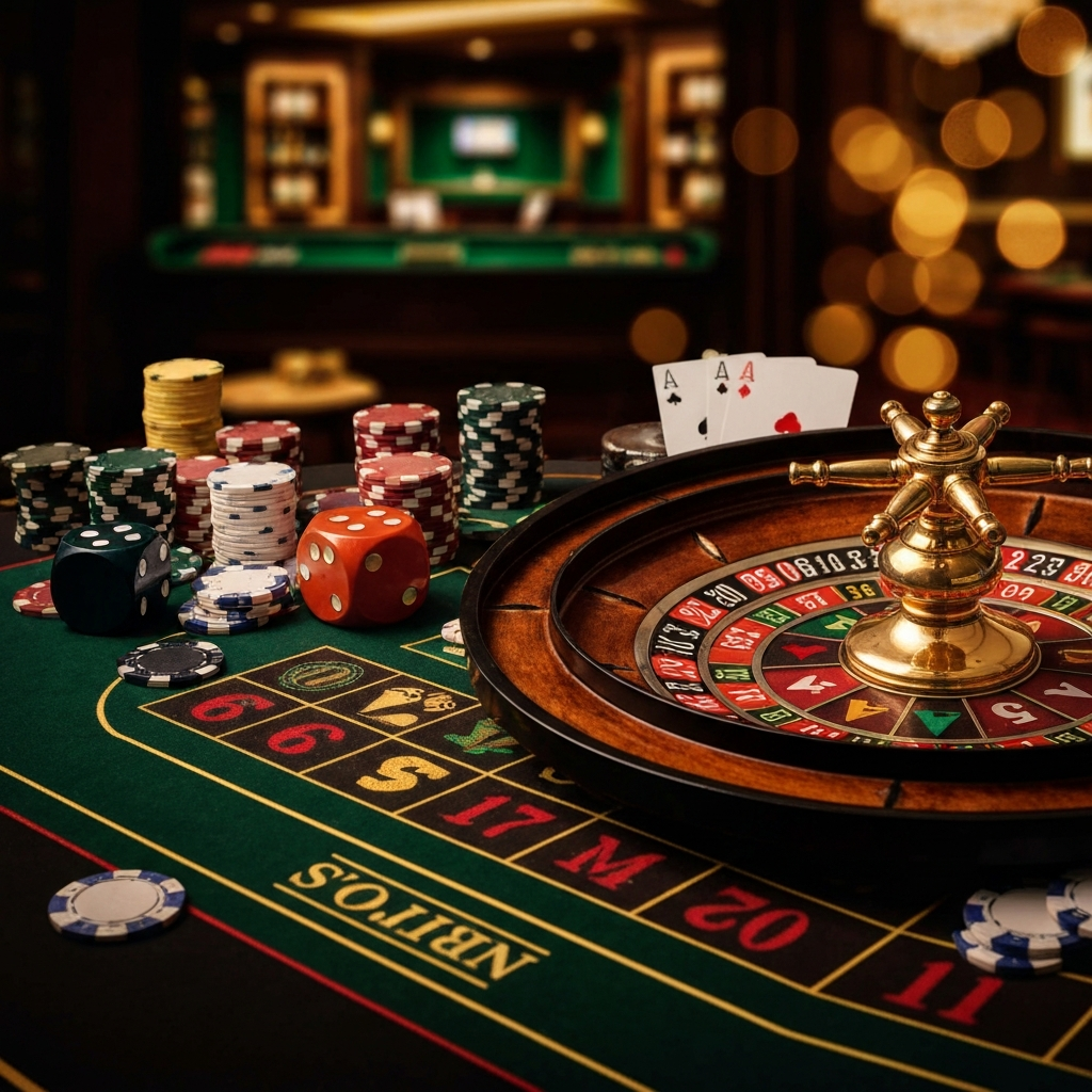 An assortment of casino bonus offers and chips