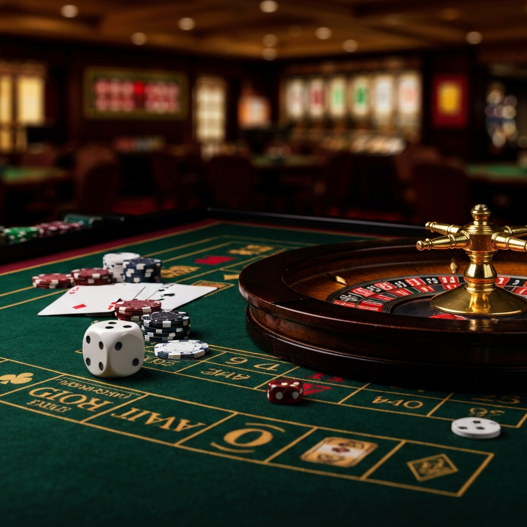 Colorful slot machine reels spinning