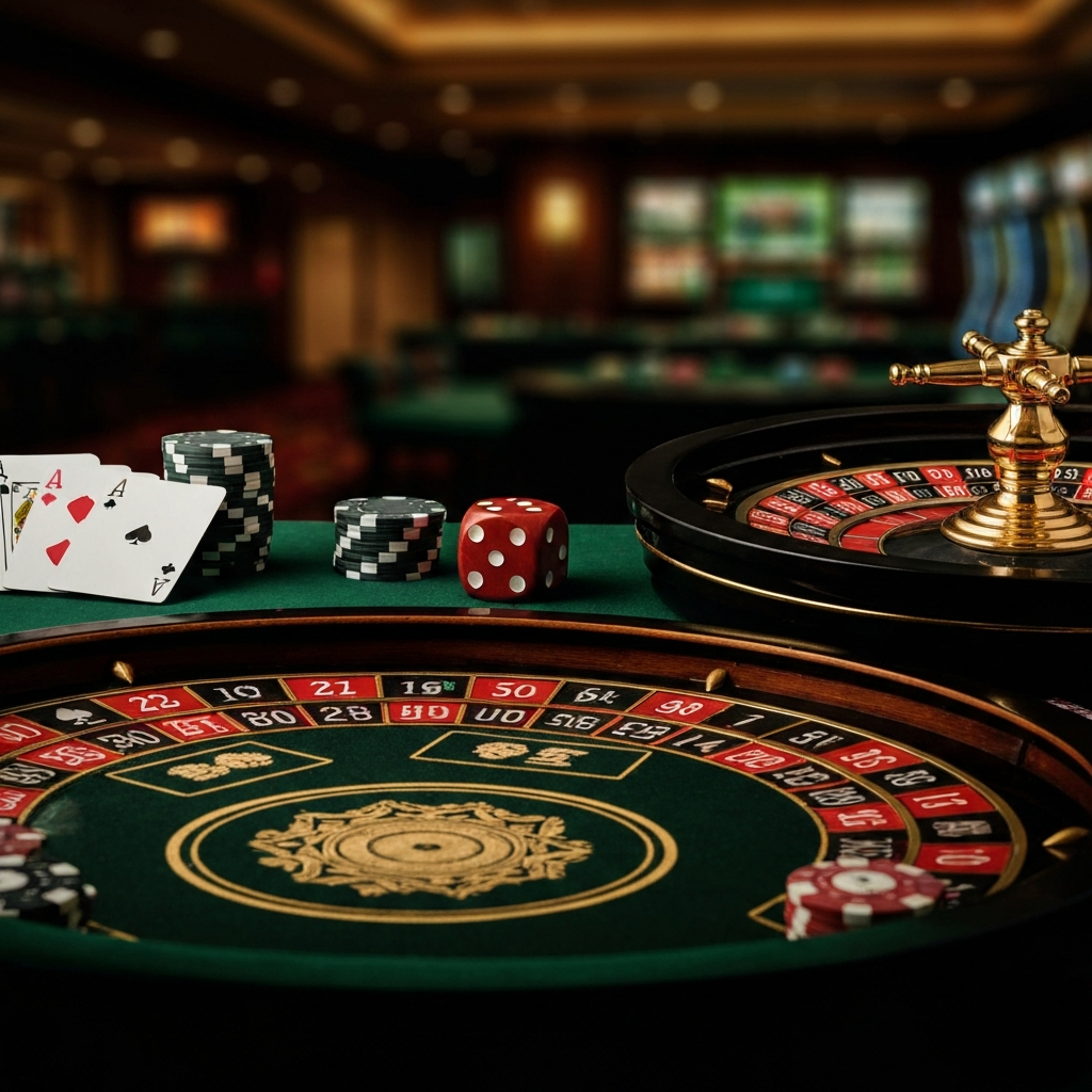 A slot machine displaying a winning combination in a vibrant online casino setting.