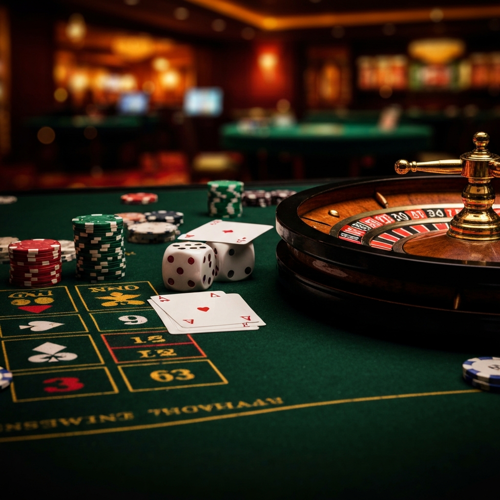 Colorful slot machine reels spinning
