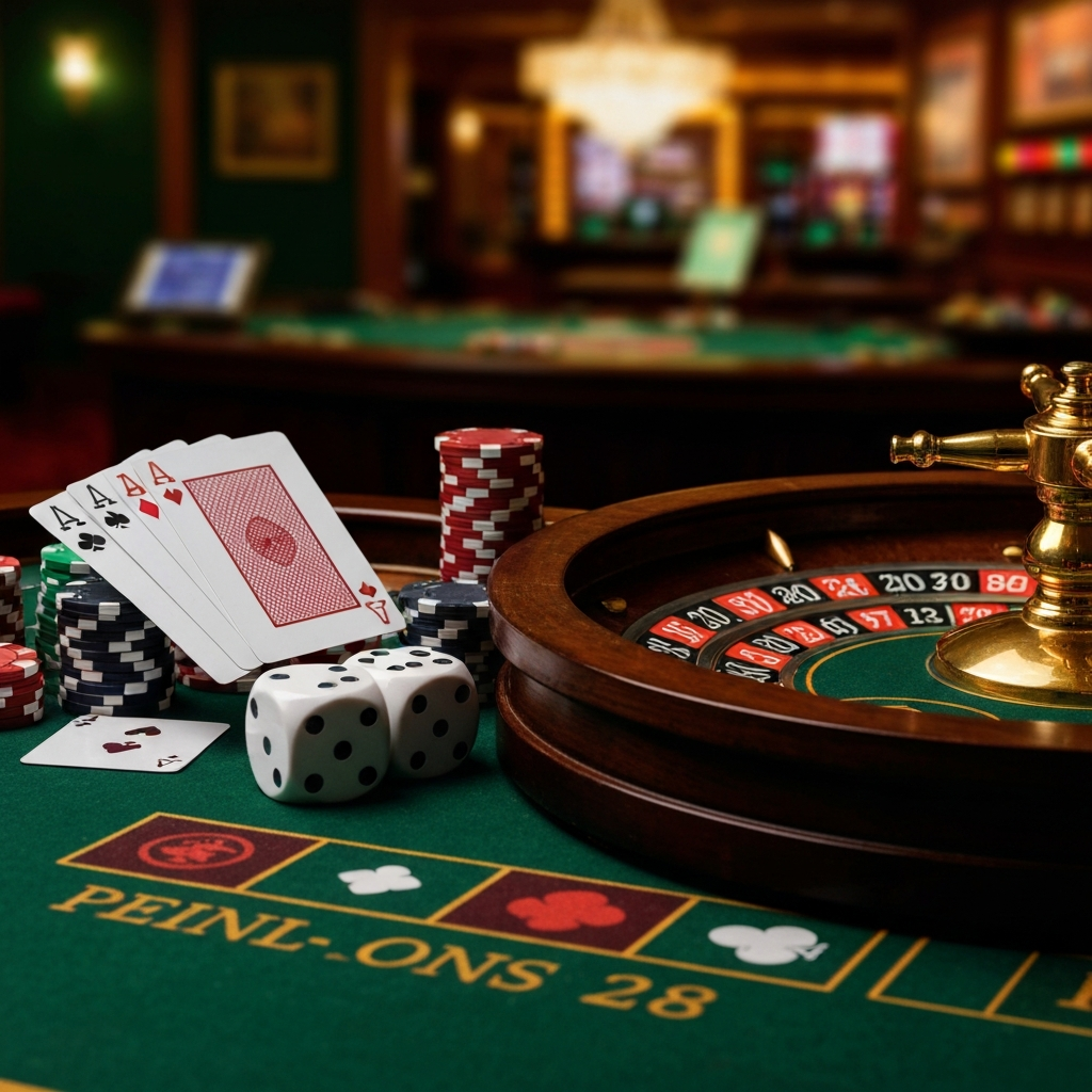 Colorful slot machine reels spinning