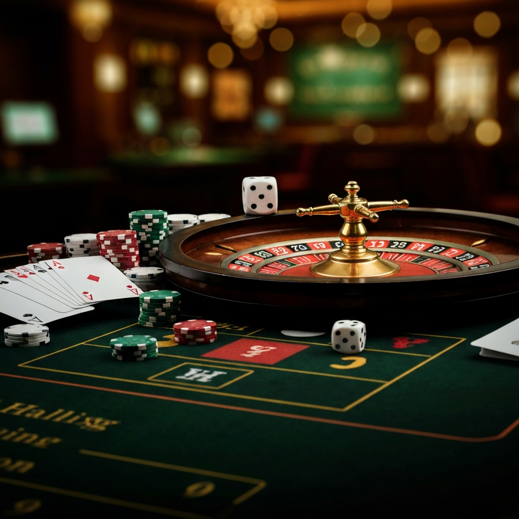 Poker game in progress at an online casino